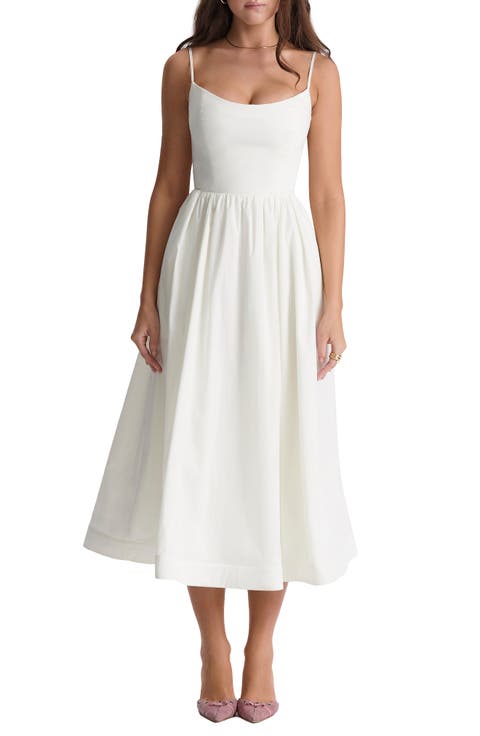 House of CB Perle Lace Trim Midi Dress White Size XS / AU 6