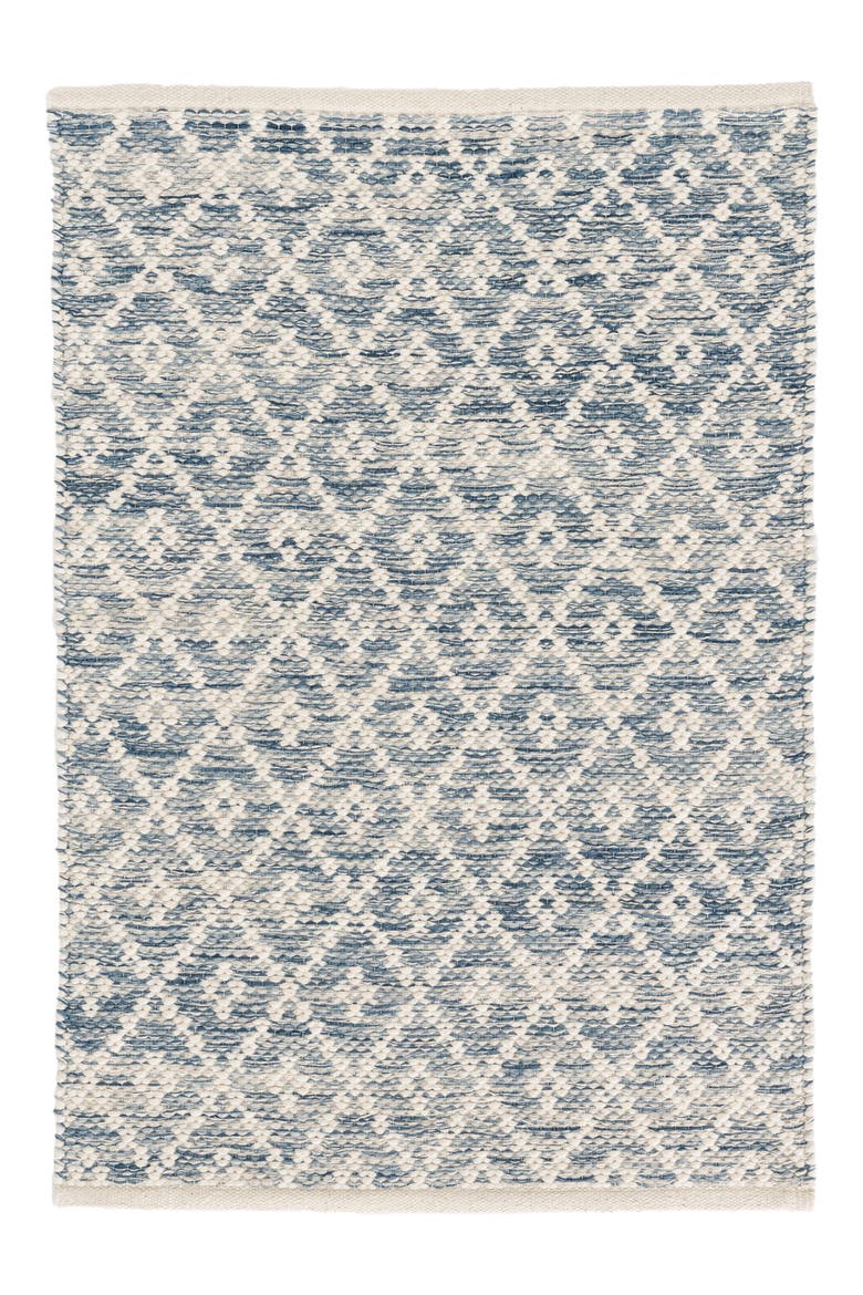 Melange Diamond Woven Rug, Main, color, BLUE