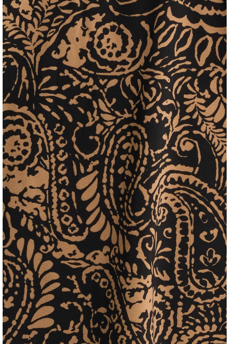 Paisley Print Three-Quarter Sleeve Henley, Alternate, color, ANNE BLACK / VICUNA