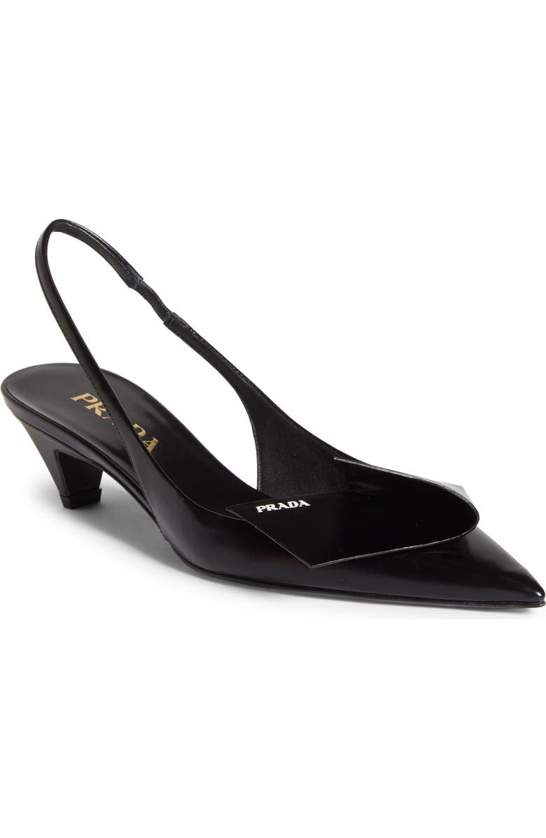 Prada Fold Kitten Heel Slingback Pump, Main, color,
