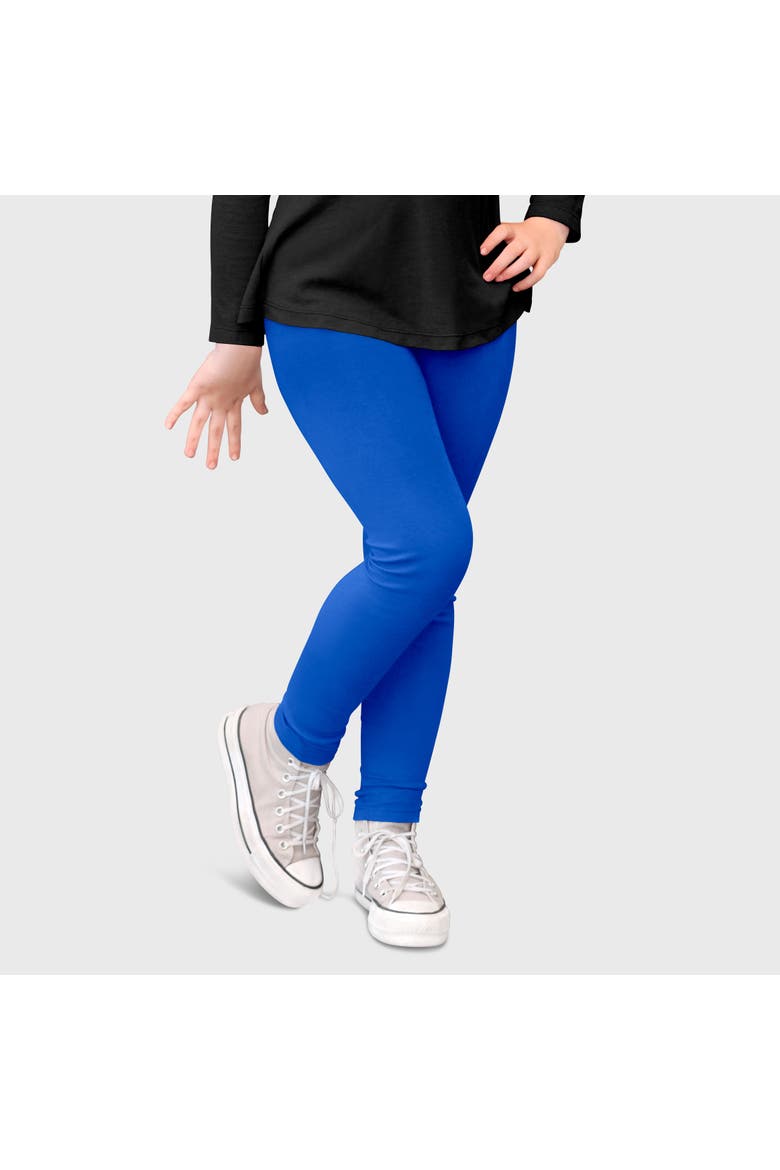 Girls 100% Soft & Breathable Cotton Sensory Friendly Leggings, Main, color, Crayon Blue