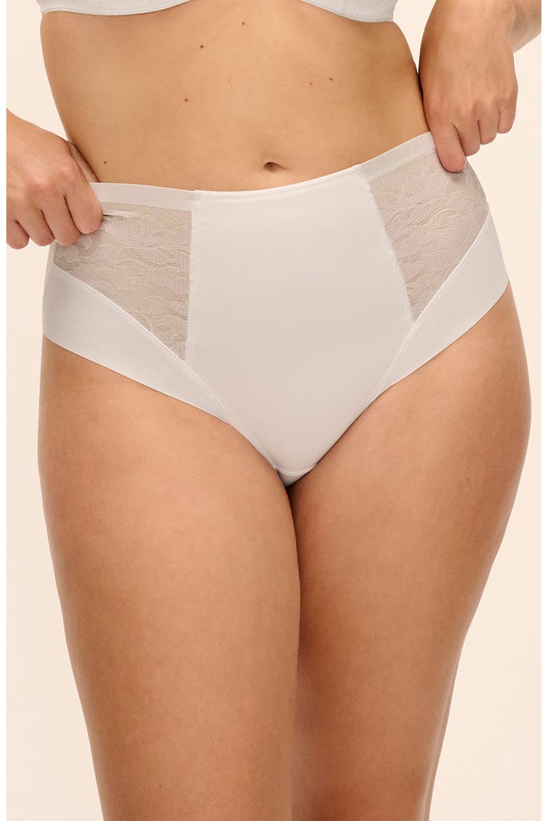 Illusion High Waist Briefs, Alternate, color, WHITE