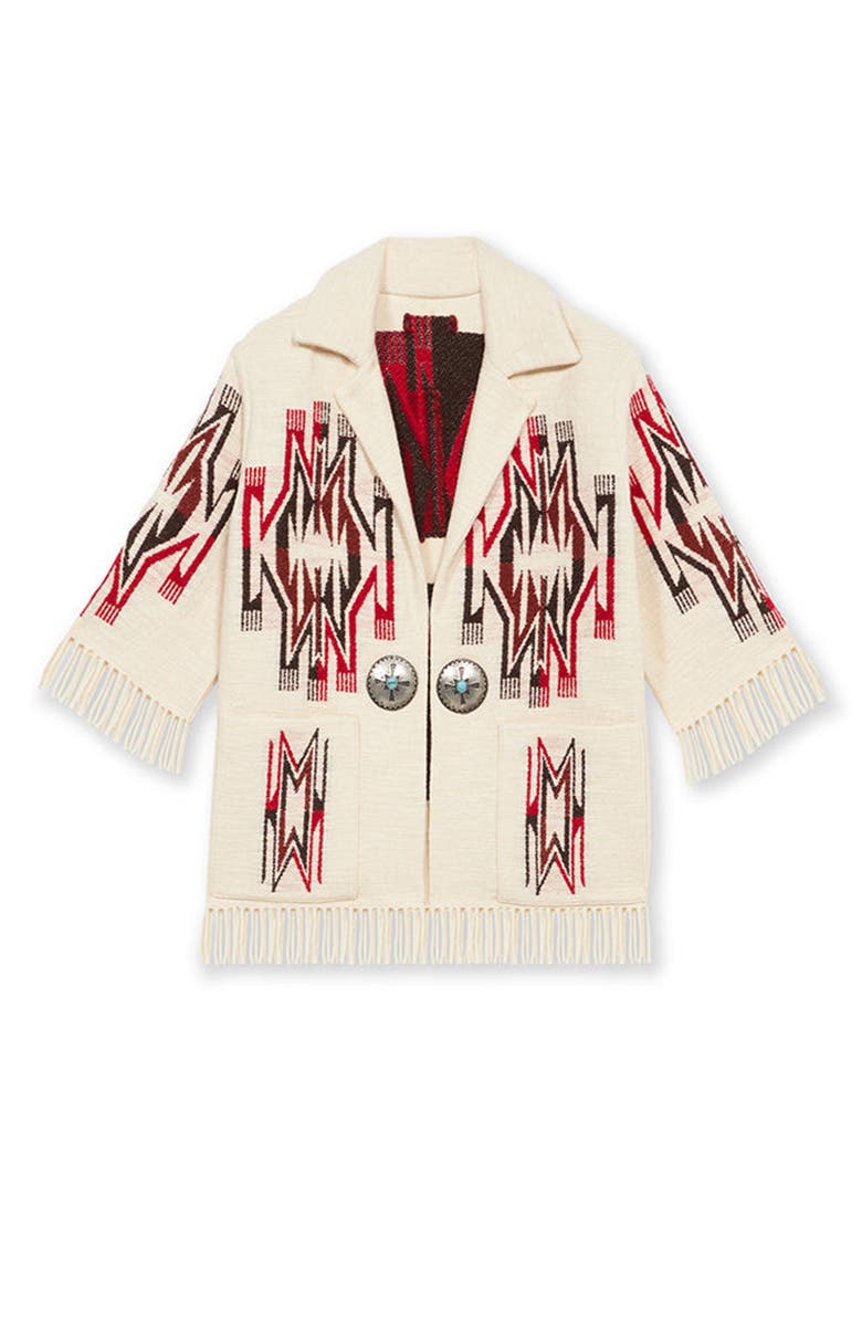 Fortela Freya Navajo Wool Blend Cardigan, Main, color, White