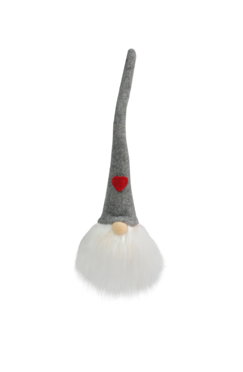 Northlight Lighted Gnome with Heart Hat Christmas Figure - 13" - Gray, Main, color, 