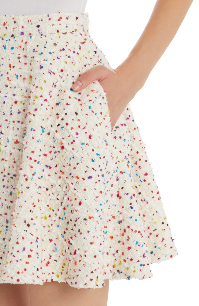 Valentino Tweed Pois Miniskirt, Alternate, color,