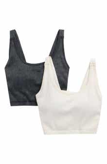 90 DEGREE BY REFLEX 2-Pack Alamo Stonewash Ribbed Seamless Sports Bras