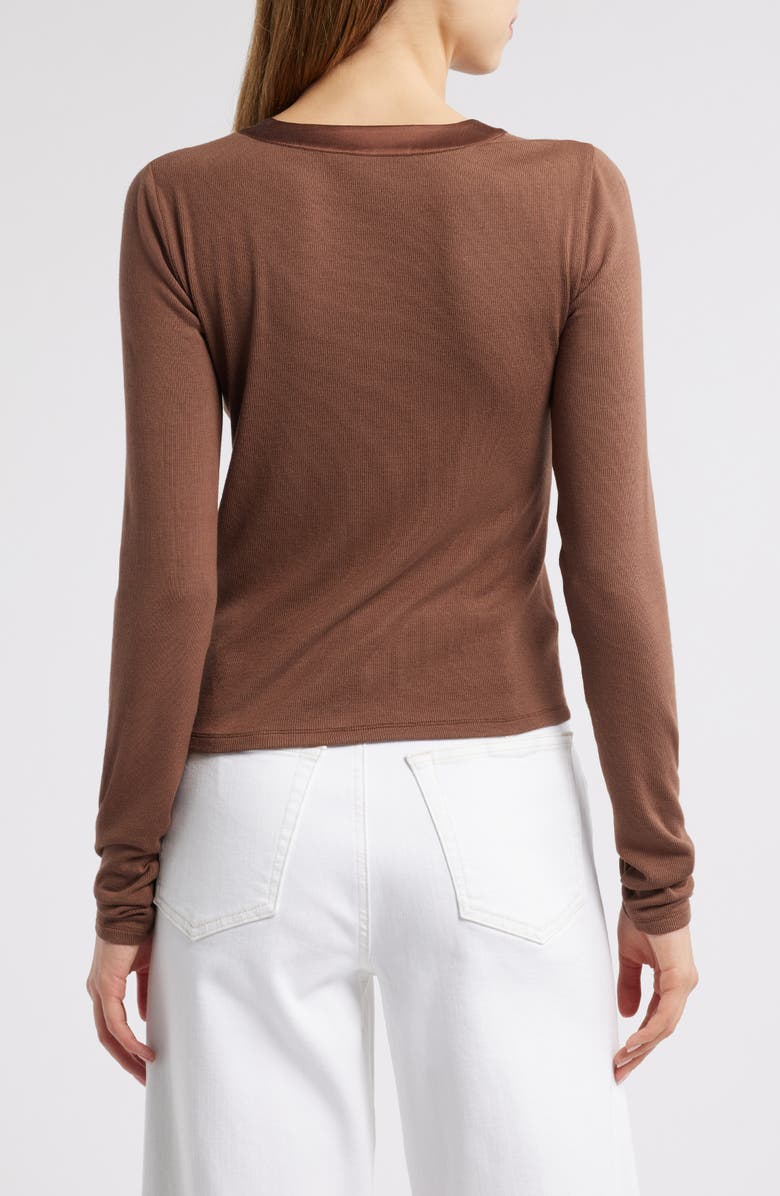 FRAME The Satin Trim Henley, Alternate, color, 