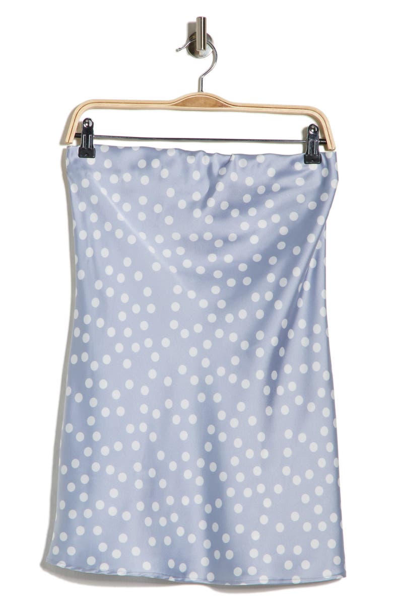 Renee C Polka Dot Strapless Tunic Top, Main, color, Steel Blue