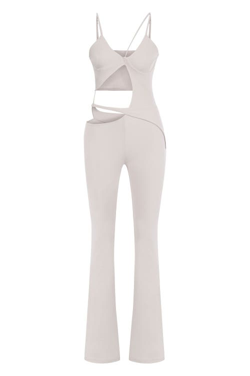 Jendue Cielo Cut Out Jumpsuit In Neutral