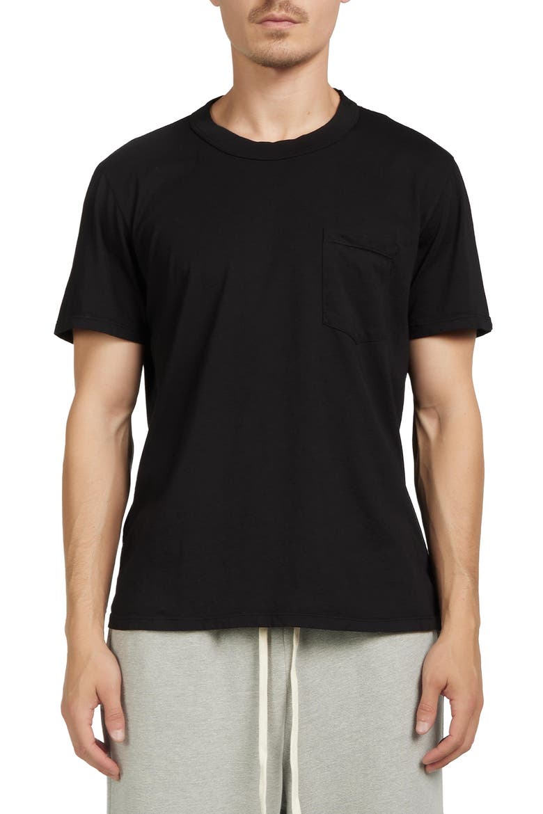 Lightweight Binded Neck Classic Pocket Tee, Main, color, Jet Black
