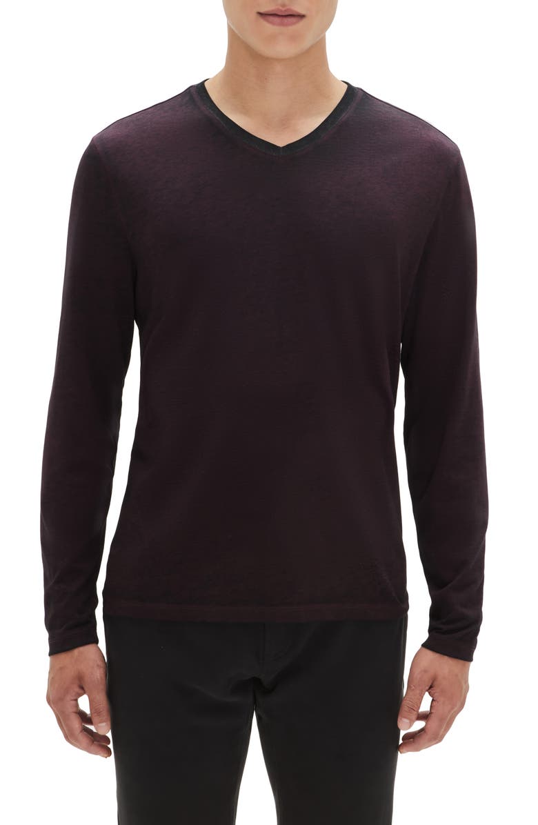 Robert Barakett Val Long Sleeve V-Neck T-Shirt, Main, color, 