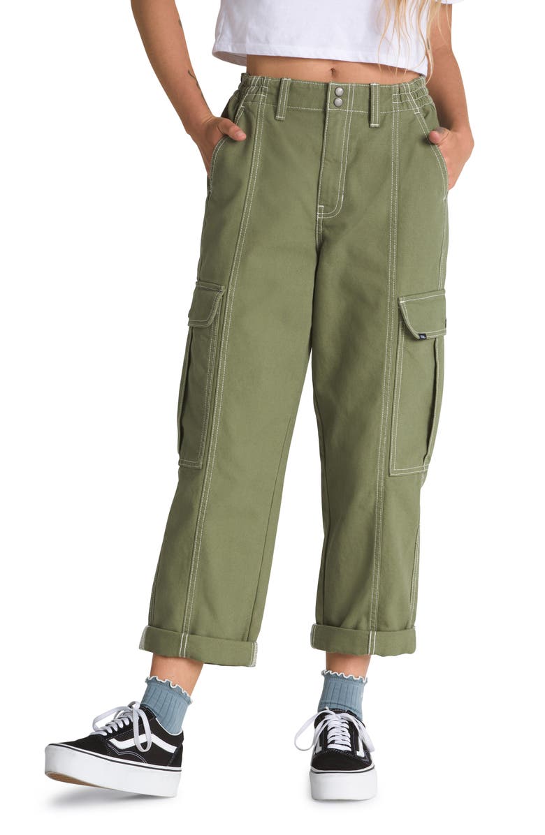 Vans Sidewalk Wide Leg Crop Cargo Pants, Main, color,