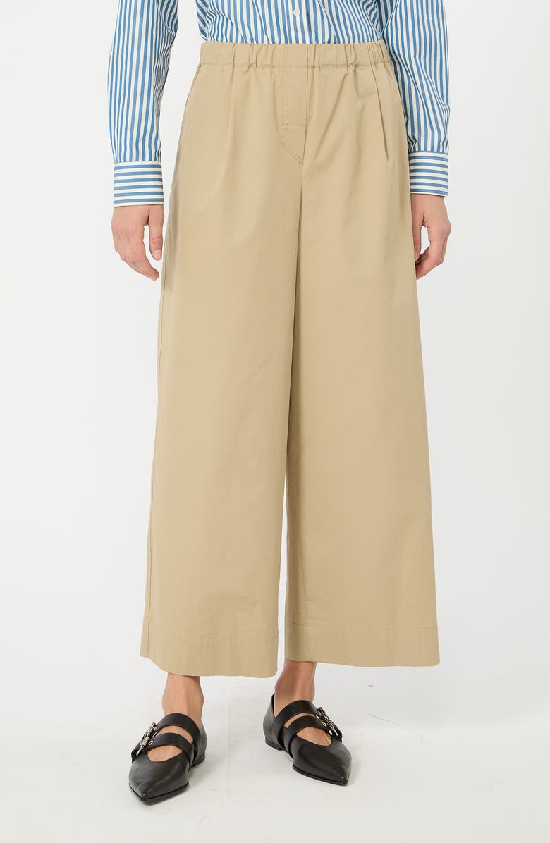Weekend Max Mara Libero Cotton Trousers, Main, color, Beige