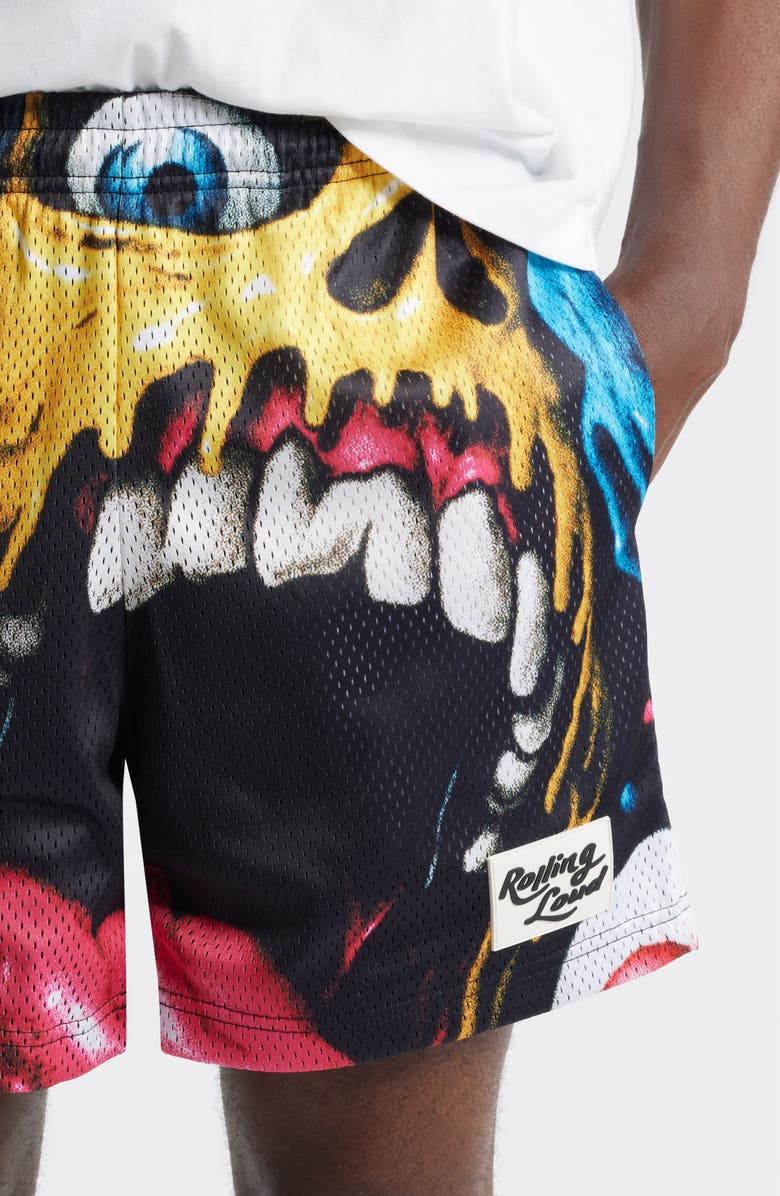 Rolling Loud Loud Mouth Mesh Shorts, Alternate, color, Black Multi