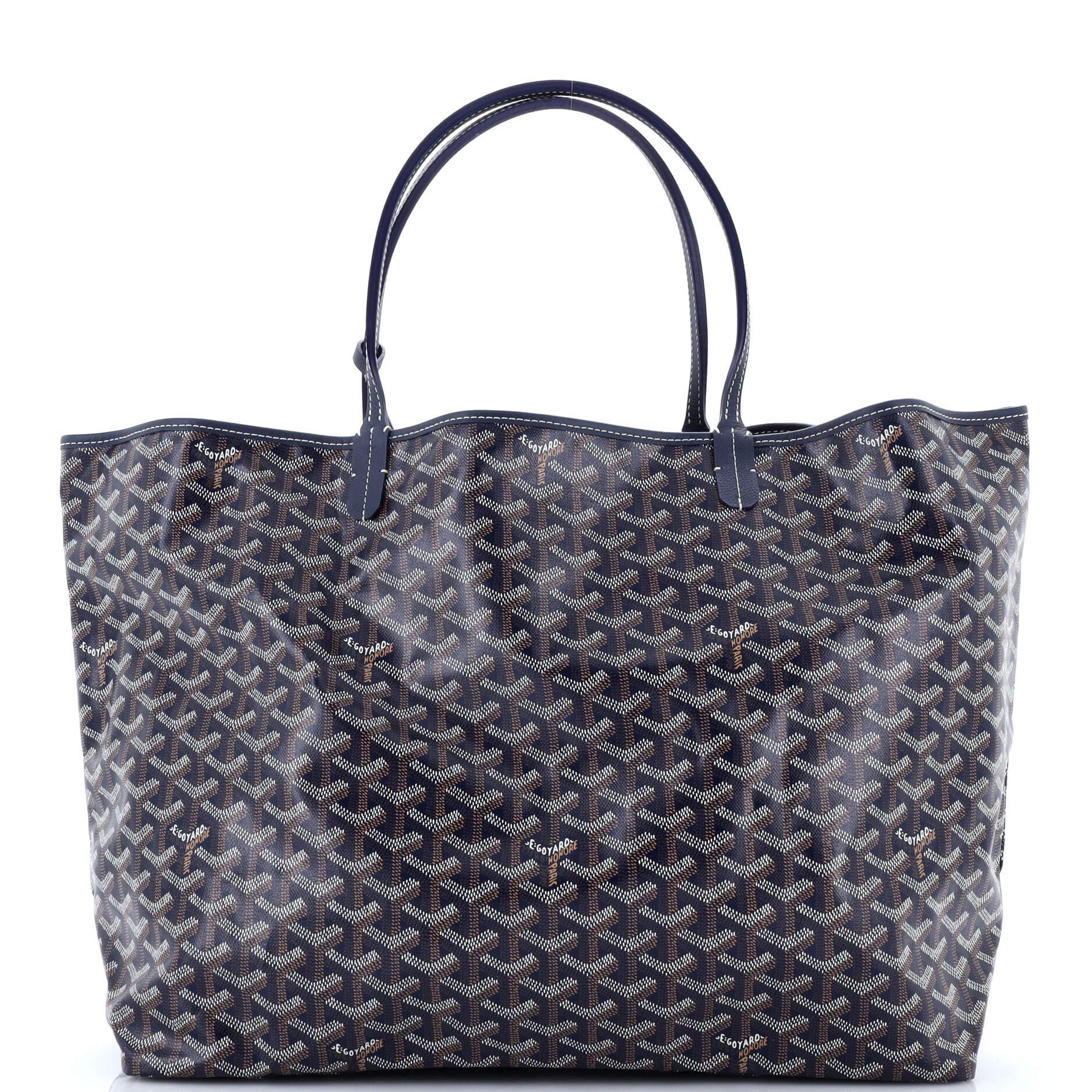 Pre-Owned Goyard Saint Louis Tote Coated Canvas GM, Main, color, Blue