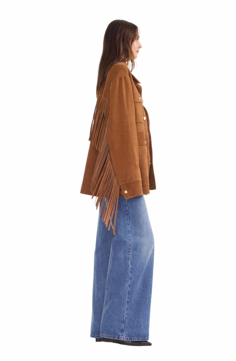Cynthia Rowley FRINGE SUEDE JACKET, Alternate, color, 