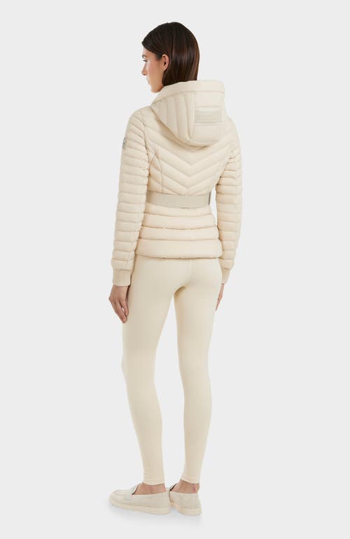 Rudsak Quilted Light Down Jacket With Removable Belt In Vanilla