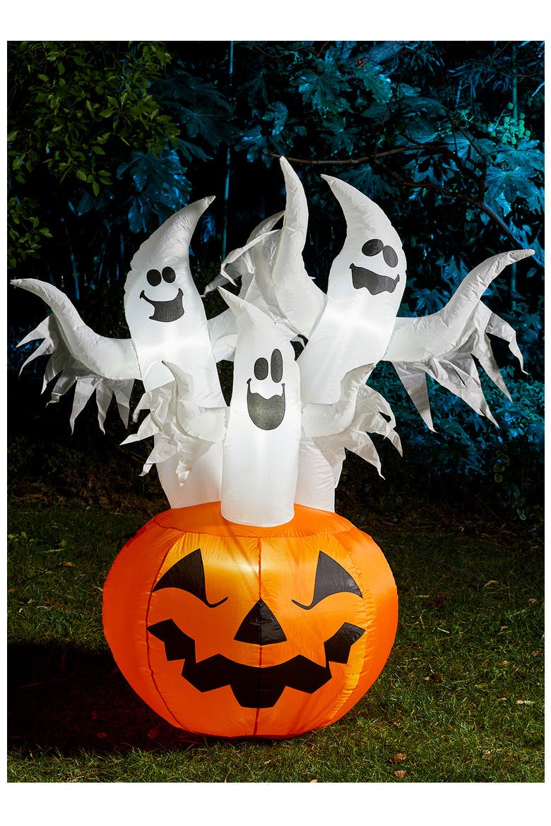 6FT Lighted Ghosts In Jack-O-Lantern Pumpkin Inflatable Decor, Alternate, color, Orange