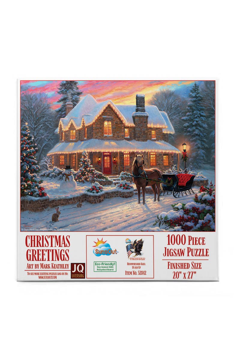 Sunsout Christmas Greetings 1000 piece Jigsaw Puzzle for Adults, Alternate, color, 