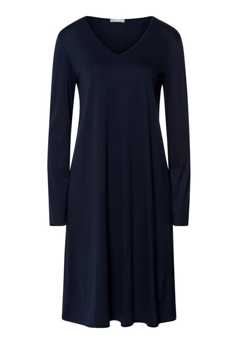 Cotton Silk Long Sleeve Cotton Nightgown
