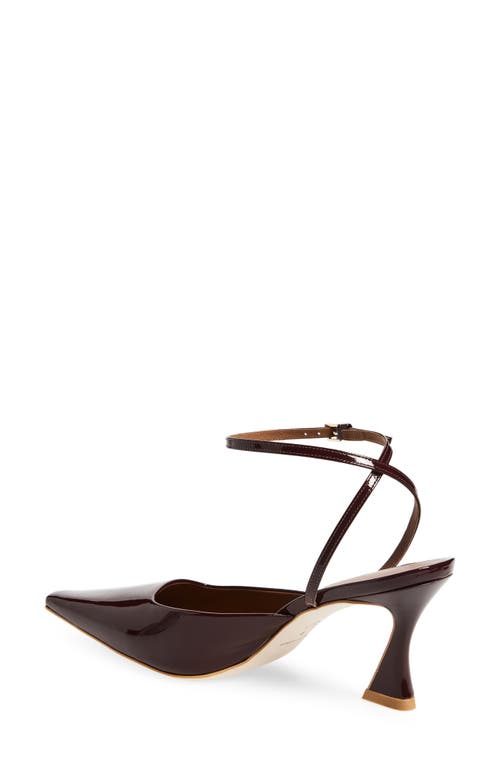 Reformation Natasha Ankle Strap Mesh Pump In Burgundy