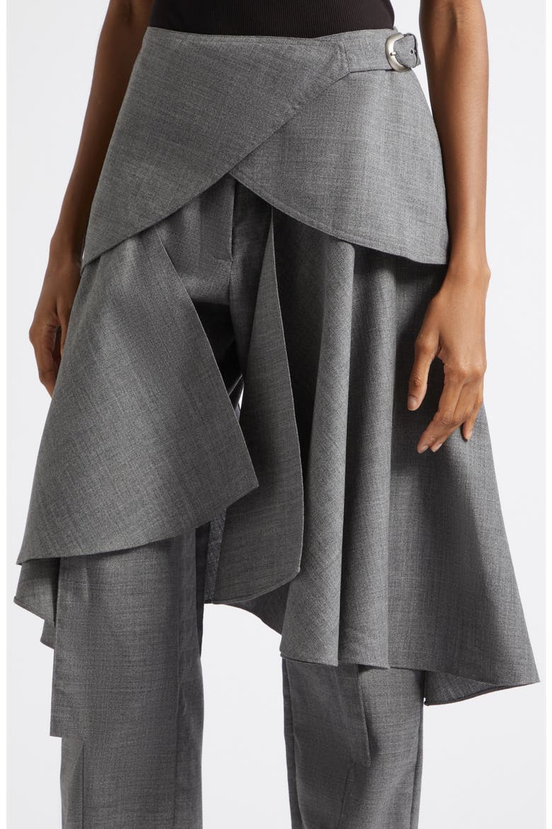 Cheval Wool Peplum Pants, Alternate, color, GREY MLANGE