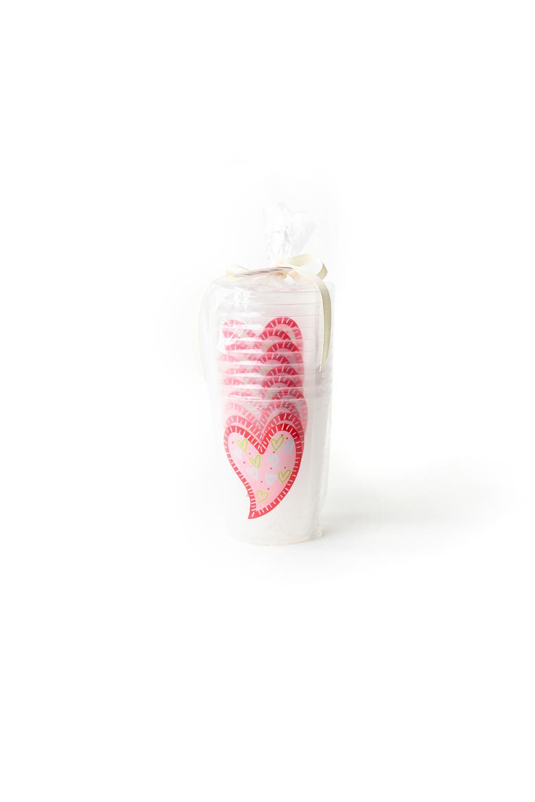 Heart Frosted Cups Set of 10, Alternate, color, Pink