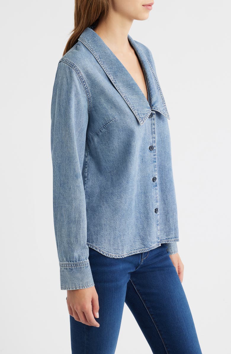 FRAME The Low Collar Denim Button-Up Shirt, Alternate, color, Confessional