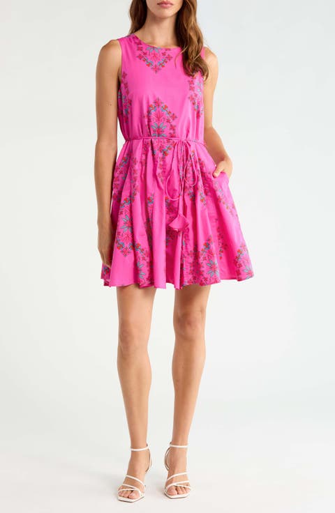 Merily Floral Print Fit & Flare Dress