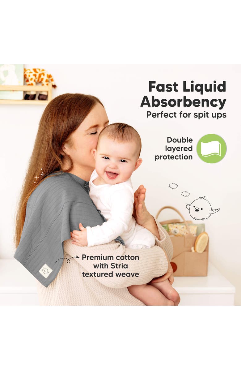 KeaBabies 6-Pack Shea (Stria) Burp Cloths, Alternate, color, Granite