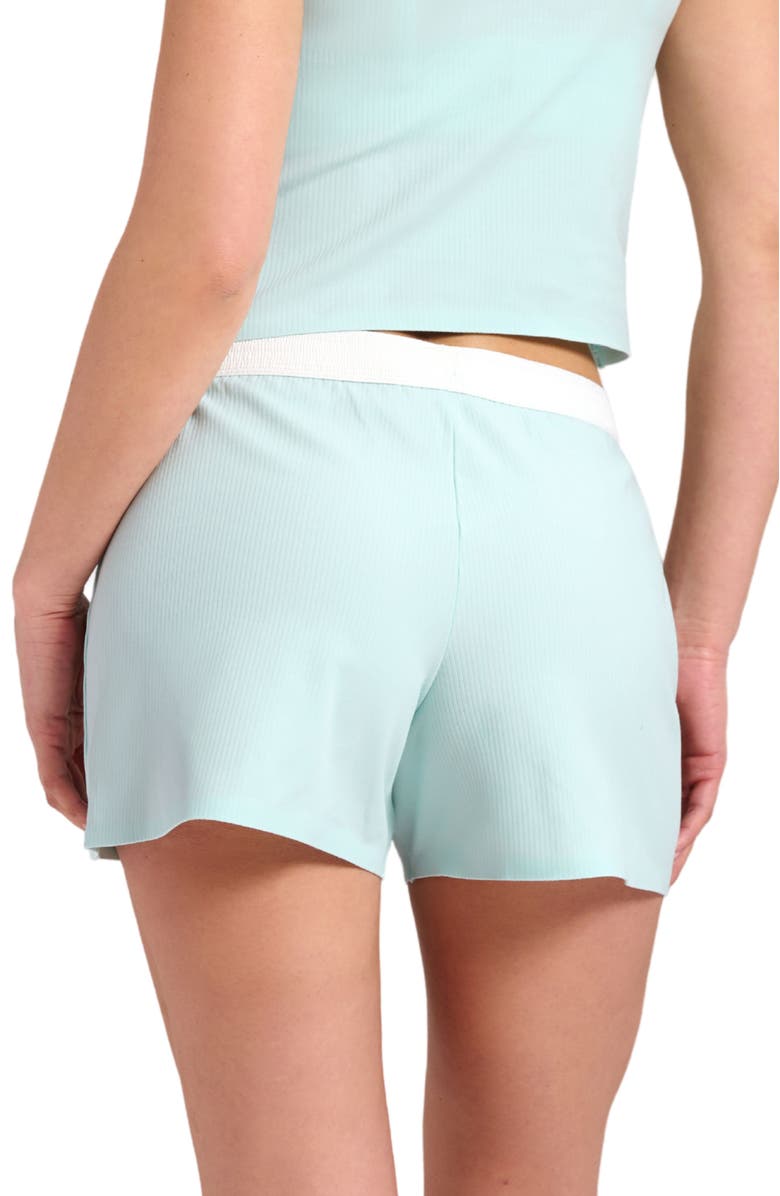 Siella Organic Cotton Rib Boxer Short, Alternate, color, Aqua Mist
