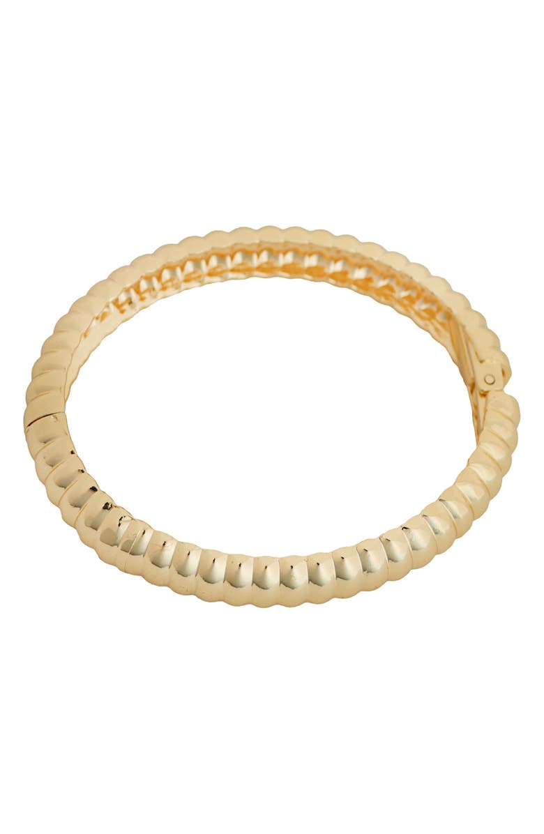 Panacea Grooved Hinge Bangle Bracelet, Main, color, Gold