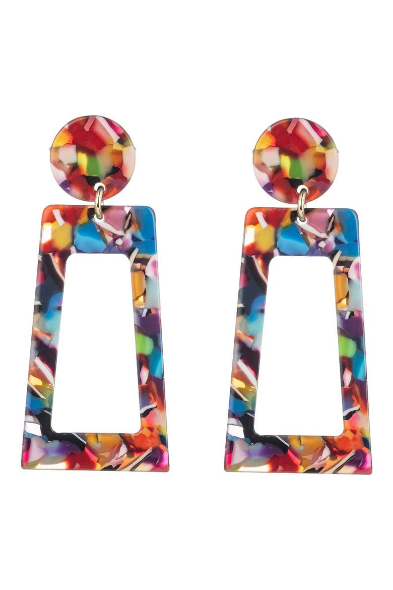 Tina Acylic Drop Earrings, Main, color, RED