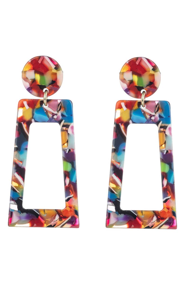 EYE CANDY LOS ANGELES Tina Acylic Drop Earrings, Main, color, Red