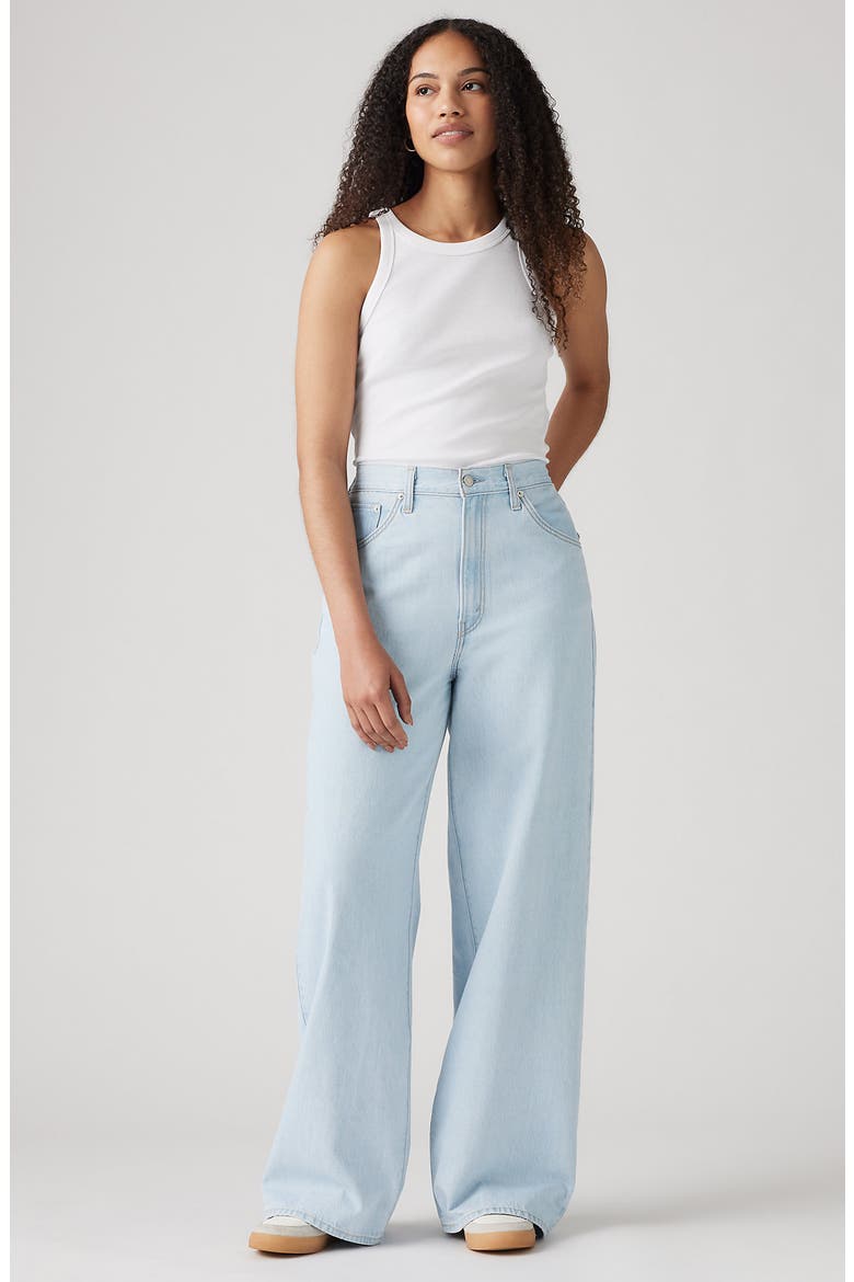 Cinch High Waist Baggy Wide Leg Jeans, Alternate, color, NEVER GOING TO CHANGE