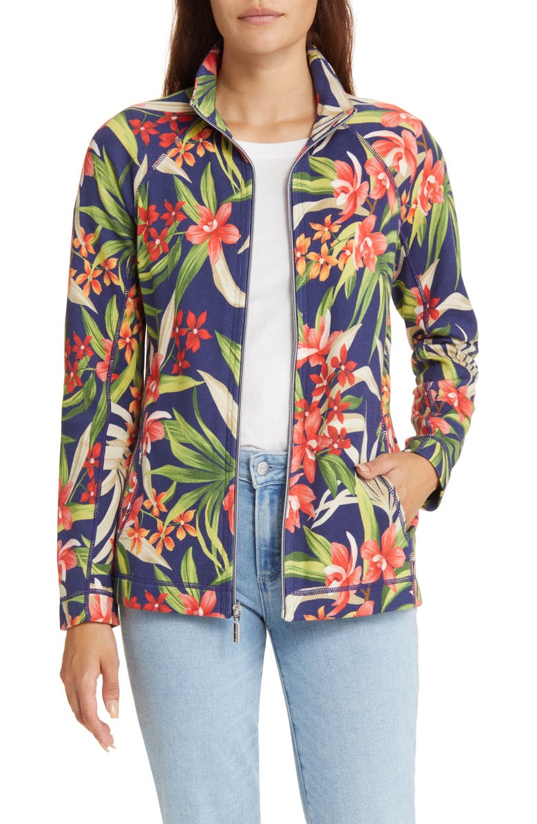 Tommy Bahama Aruba Tropical Print Zip Jacket, Main, color, 
