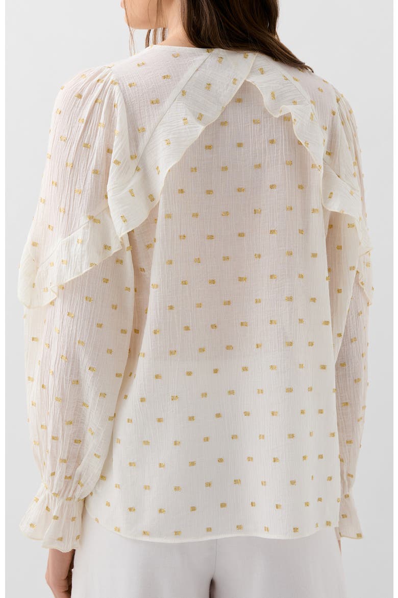 Foil Lurex Shirt, Alternate, color, Ecru