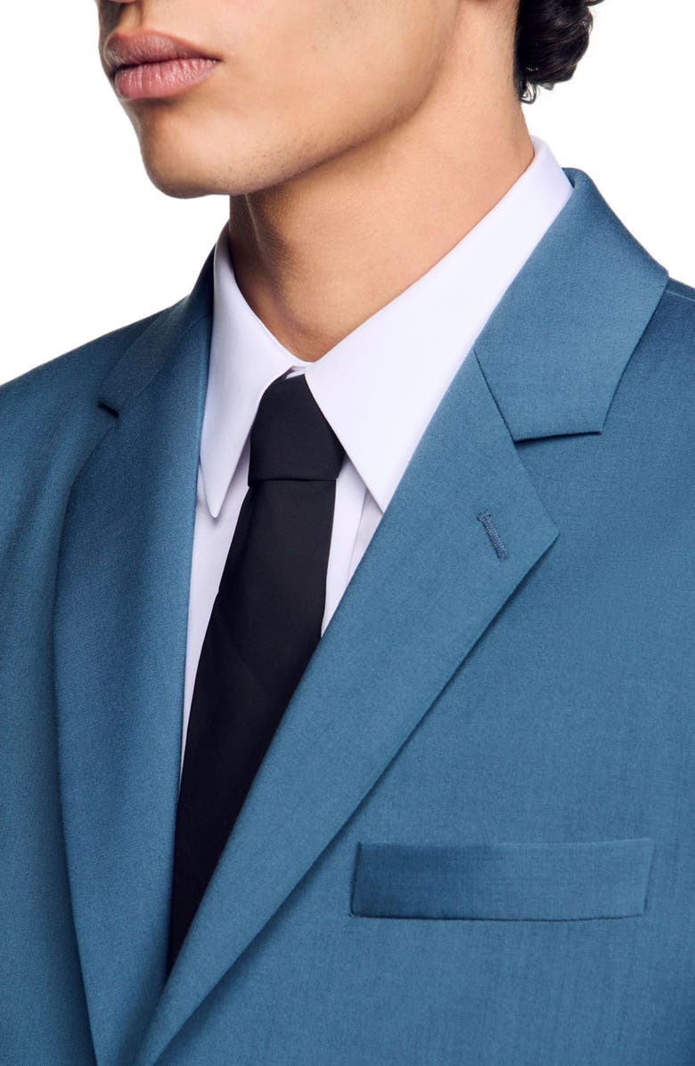 SANDRO Wool suit jacket, Alternate, color, Thunderstorm Blue
