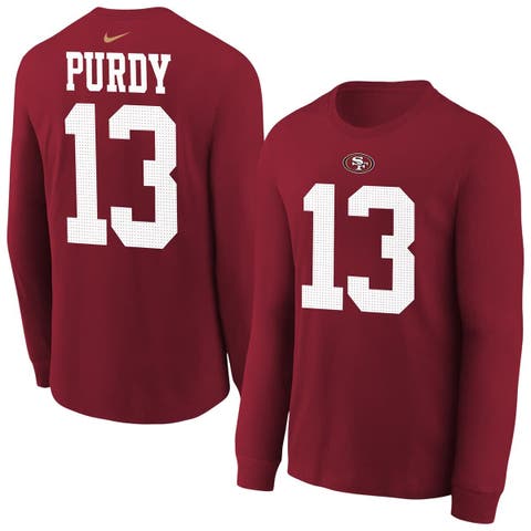 Youth Nike Brock Purdy Scarlet San Francisco 49ers Player Name 
Number Long Sleeve T-Shirt
