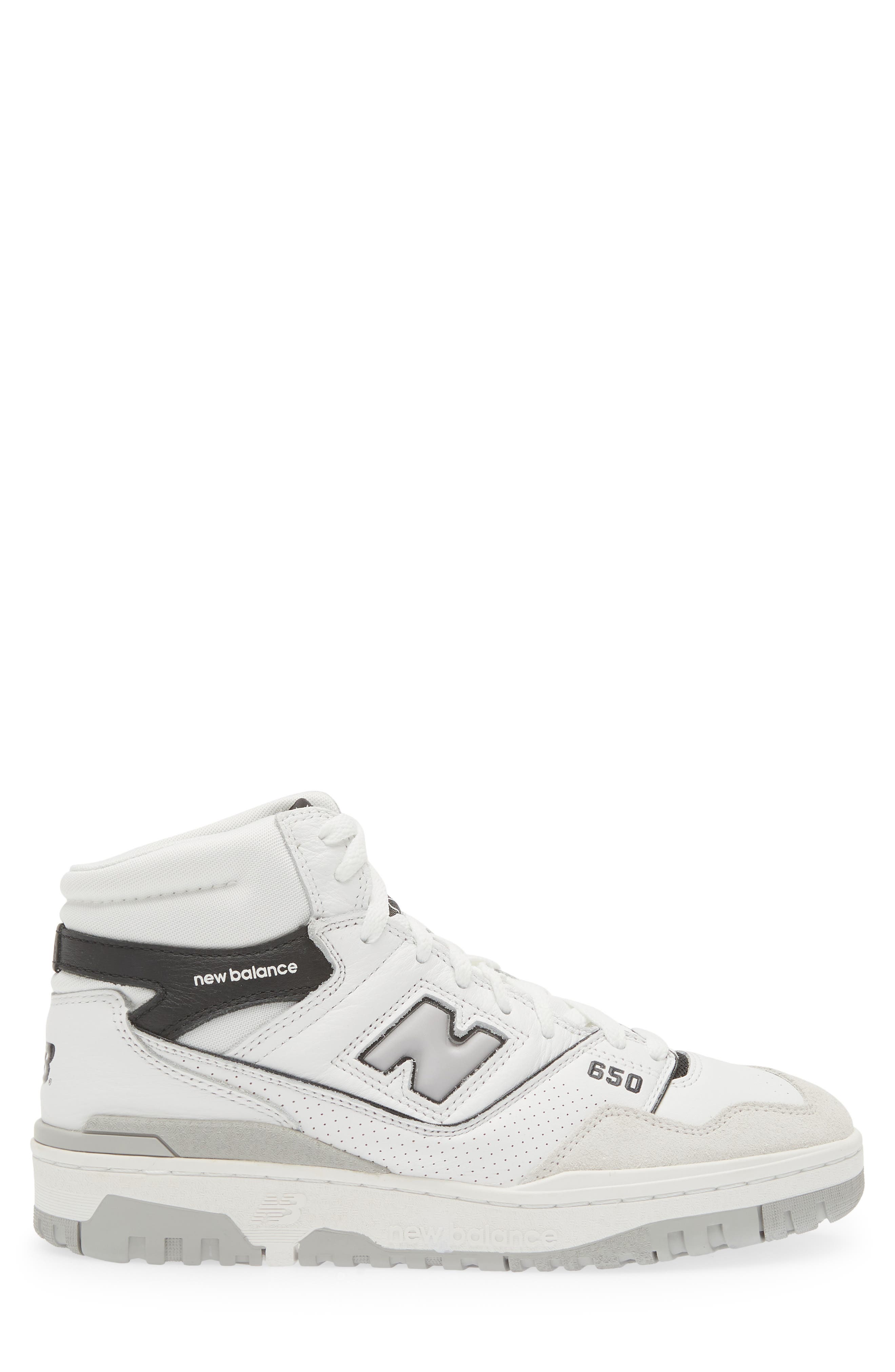New Balance 650 High Top Sneaker, Alternate, color, White/ Black