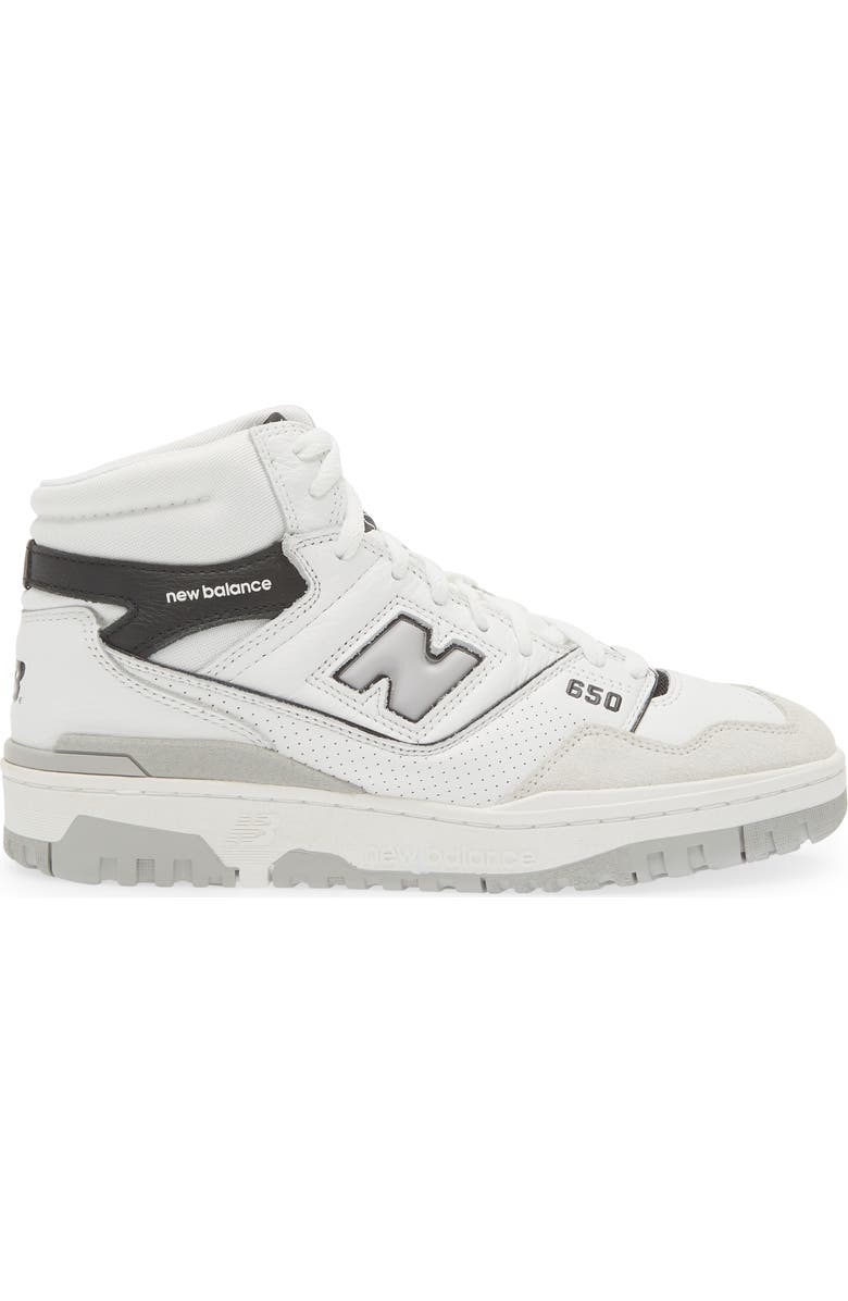 New Balance 650 High Top Sneaker, Alternate, color, White/ Black