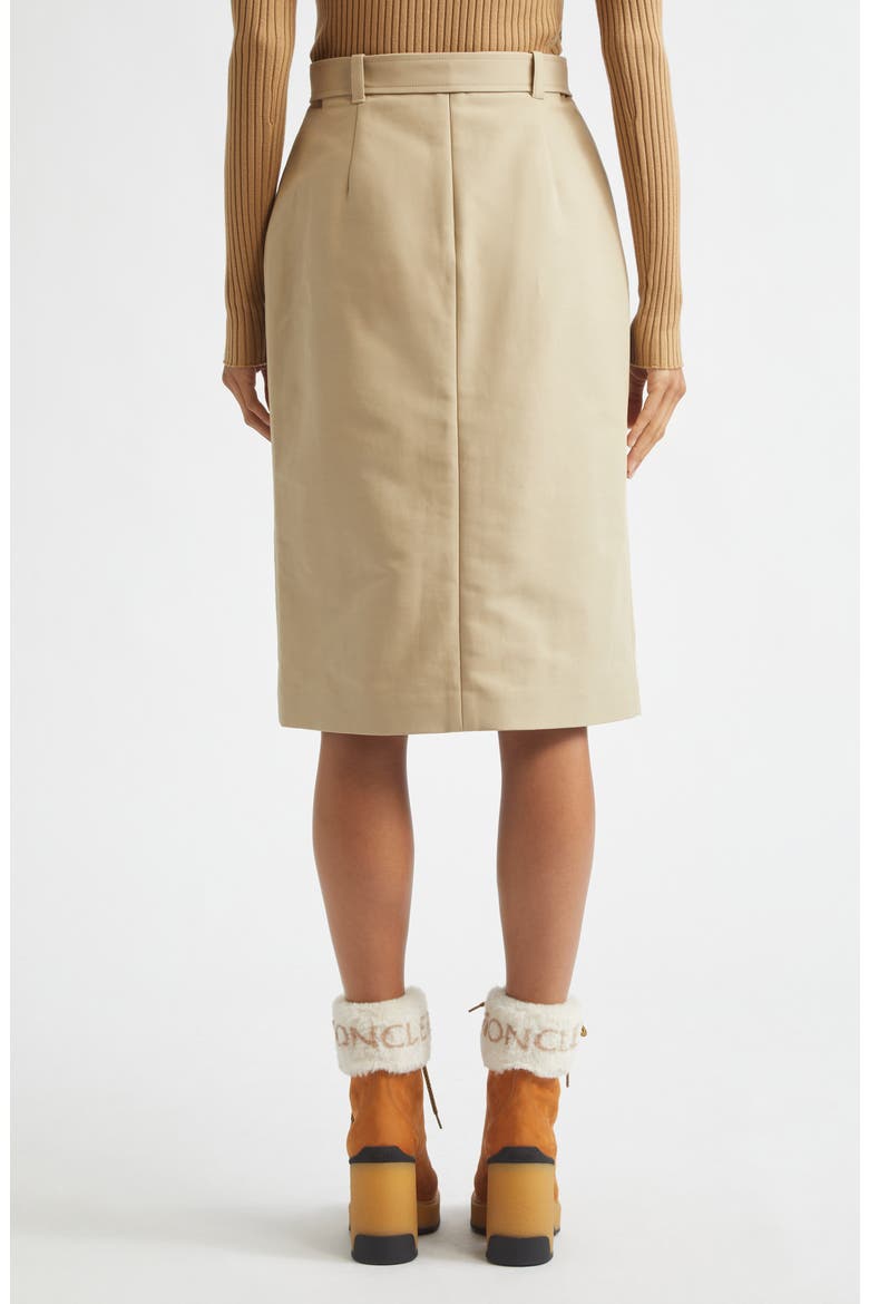 Belted Cotton Skirt, Alternate, color, BEIGE