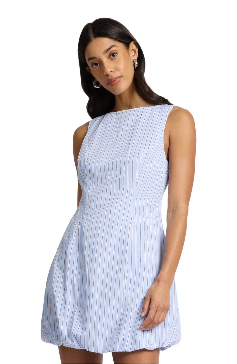 Onia Boatneck Bubble Mini Dress, Alternate, color, Blue