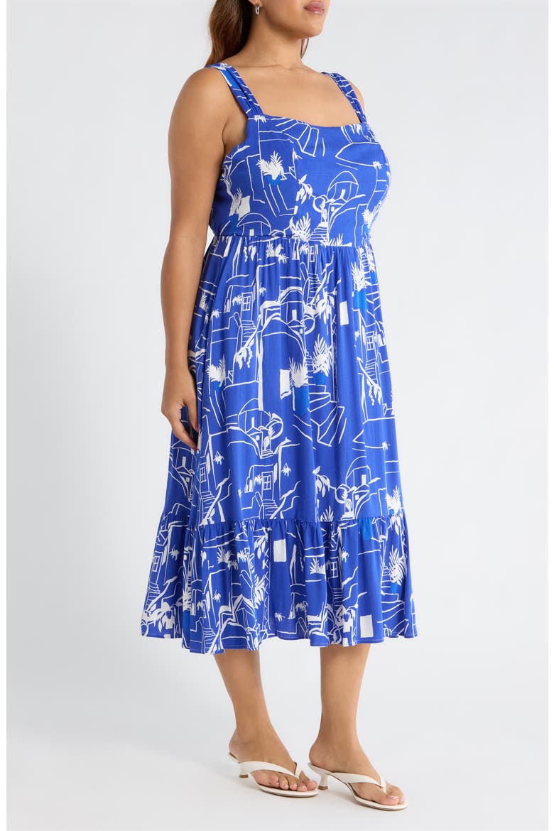 Mims Town Sunnyvale Midi Dress, Alternate, color, WHITE BLUE