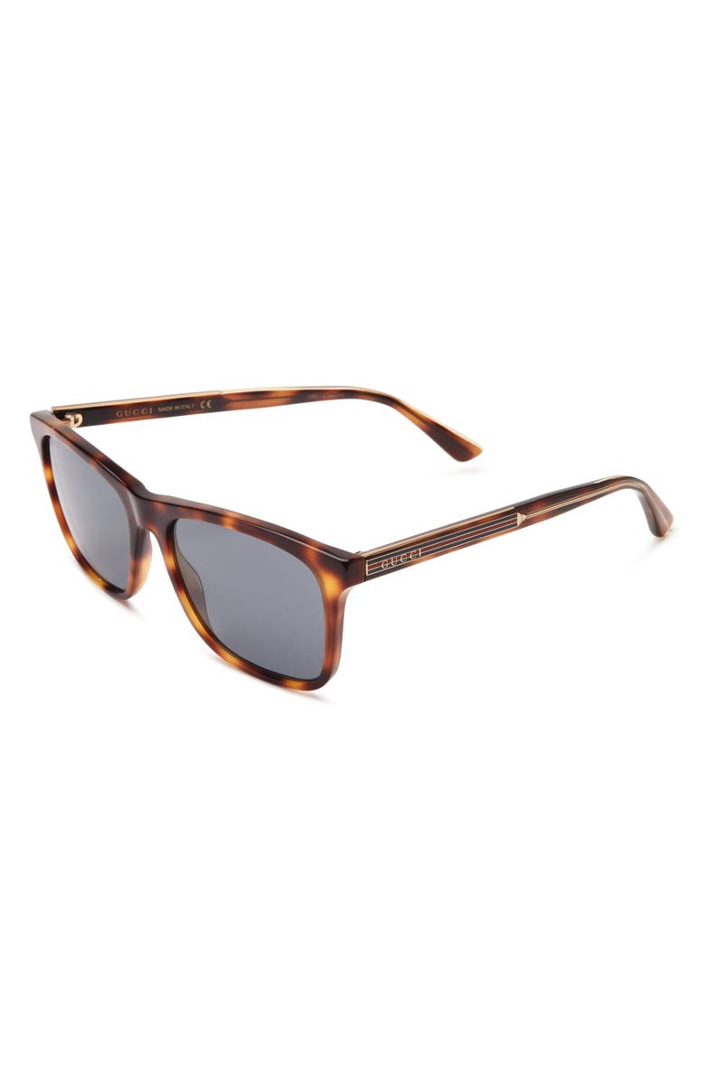 Gucci 57mm Square Sunglasses, Alternate, color, Havana Havana Blue