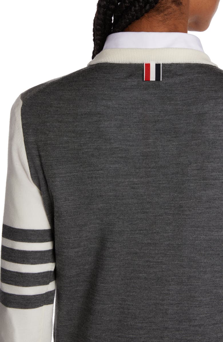 Thom Browne Fun-Mix 4-Bar Virgin Wool Sweater, Alternate, color, 