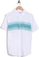 Original Penguin Chest Stripe Short Sleeve Crinkle Button-Down Shirt