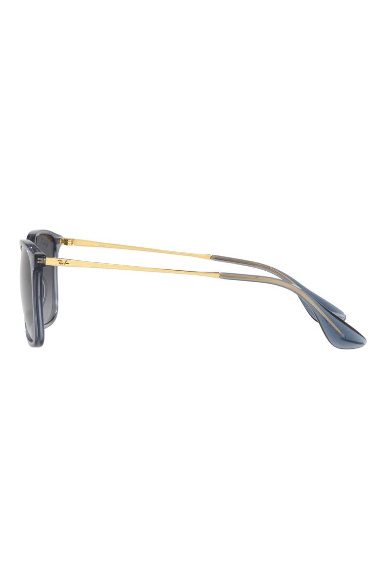 54mm Gradient Polarized Rectangular Sunglasses, Alternate, color, ROSE GOLD BLACK