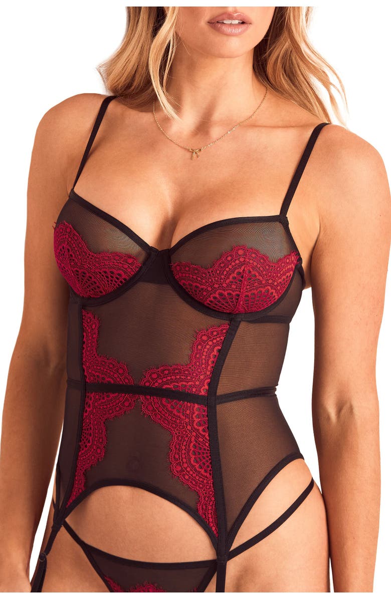 Adore Me Charliee Unlined Balconette Bustier, Alternate, color, Dark Red