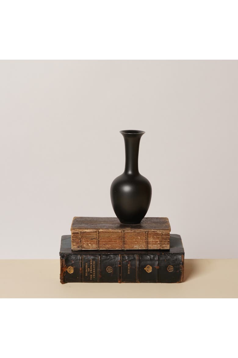 Semi-Matte Porcelain Mini Lotus Vase, Main, color, Black
